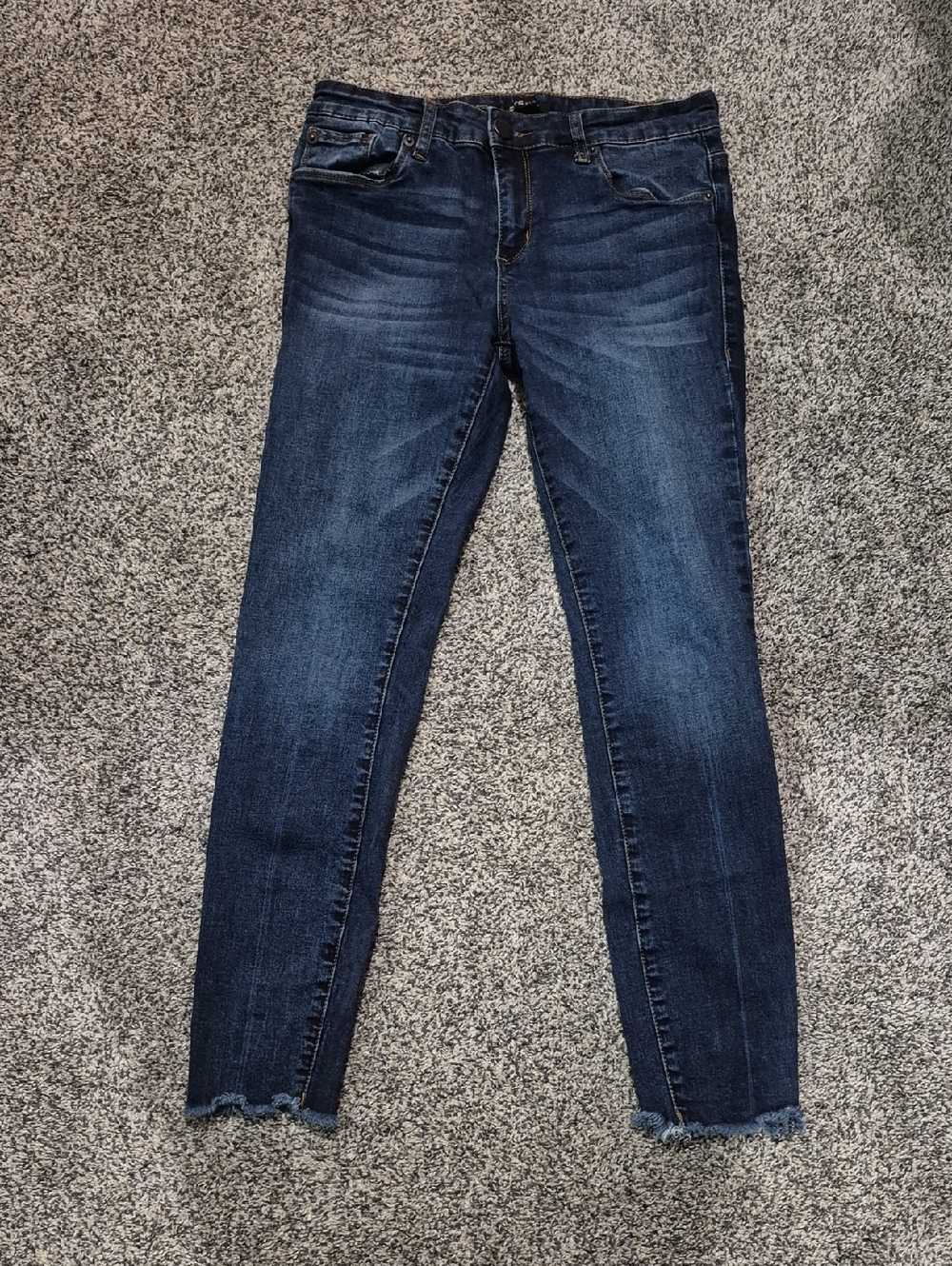 STS Blue Dark Indigo Ankle Skinny Jeans with Frayed Hem